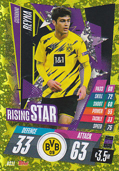 Giovanni Reyna Borussia Dortmund 2020/21 Topps Match Attax CL Rising Stars #RS11